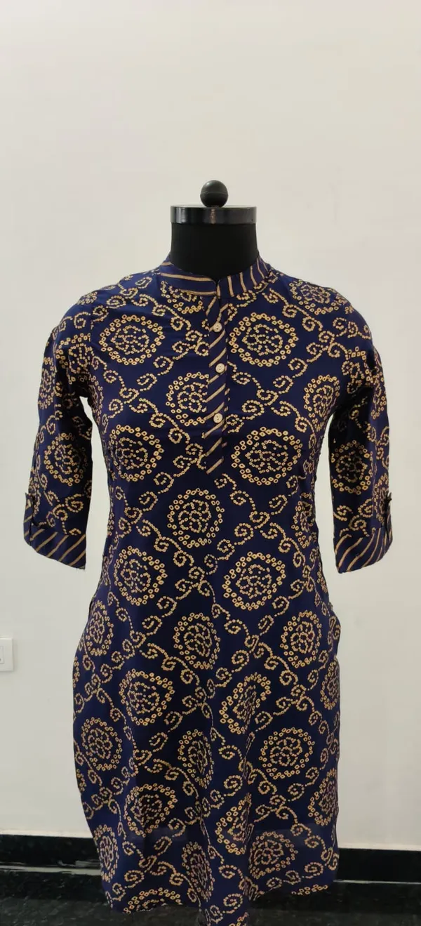 Navy_Blue_Cotton_Premium_Kurta_For_Women