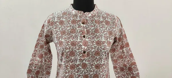 Brown_Printed_Pure_Cotton_Premium_Short_Top_For_Women