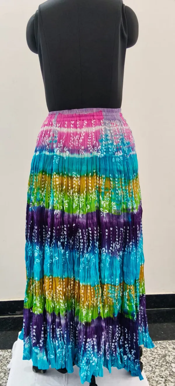 Turquoise_Blue_Fine_Cotton_Voile_Khadi_Premium_Skirt_For_Women
