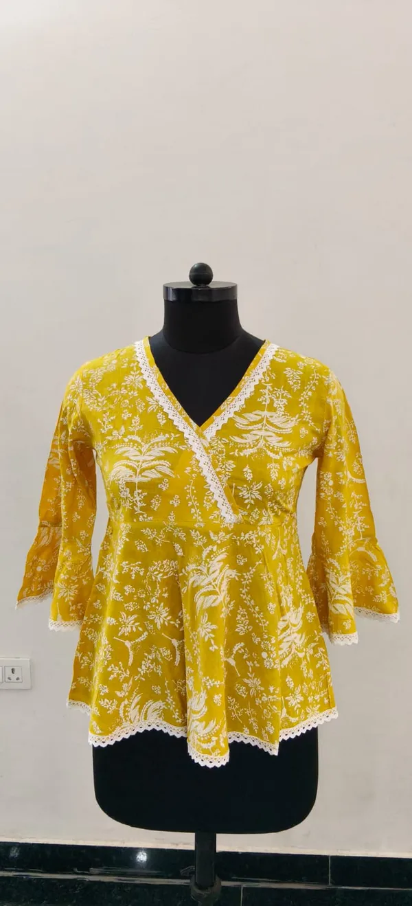 Mustard_Golden_Fine_Viscose_Self_Weave_Khadi_Premium_Top_For_Women