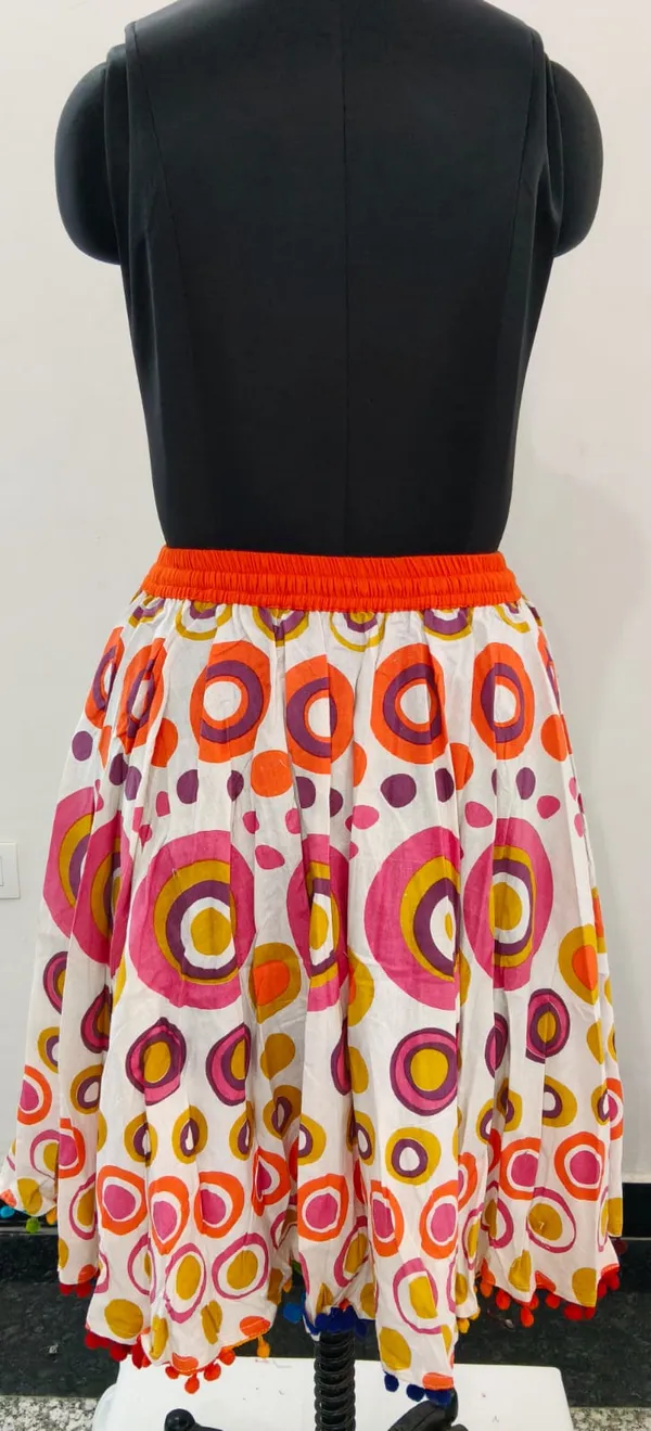 Orange_Fine_Cotton_Shitting_Premium_Skirt_For_Women