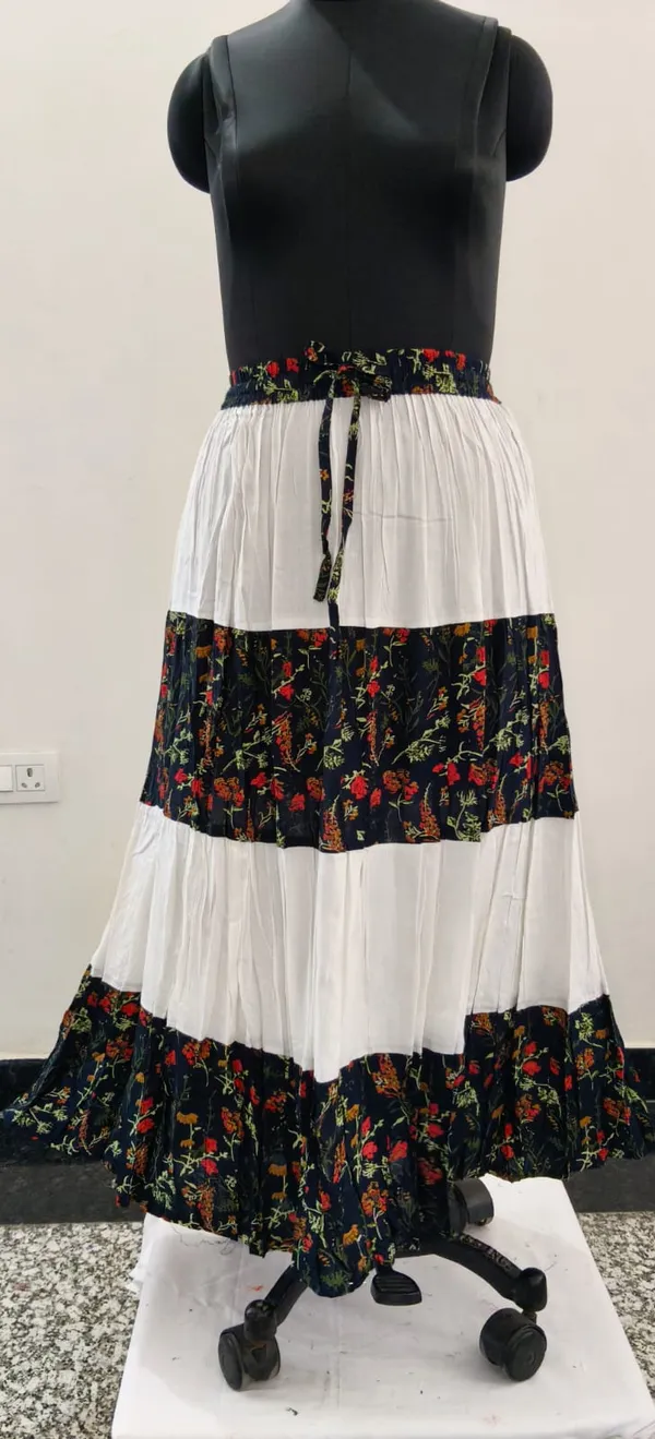 Blue_With_White_Fine_Viscose_Premium_Skirt_For_Women