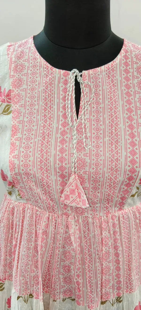 Pink_Fine_Lurex_Cotton_Premium_Short_Maxi_Dress_For_Women