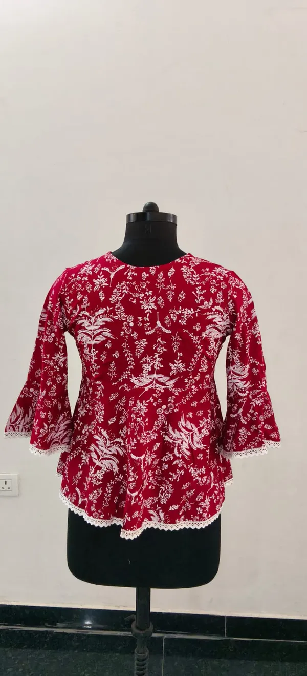 Maroon_Fine_Viscose_Self_Weave_Khadi_Premium_Top_For_Women
