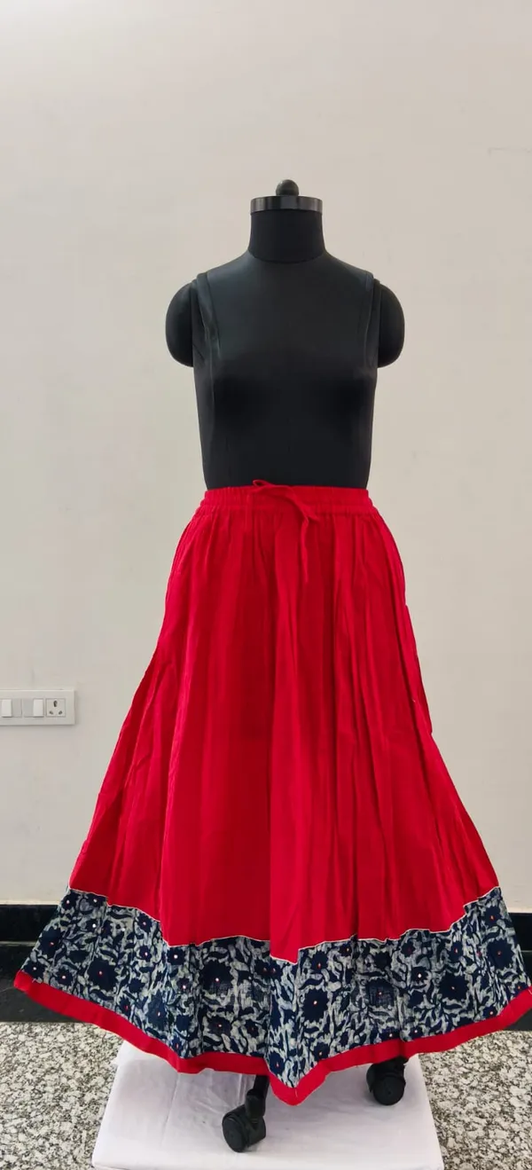Red_Cotton_Fabric_Premium_Skirt_For_Women