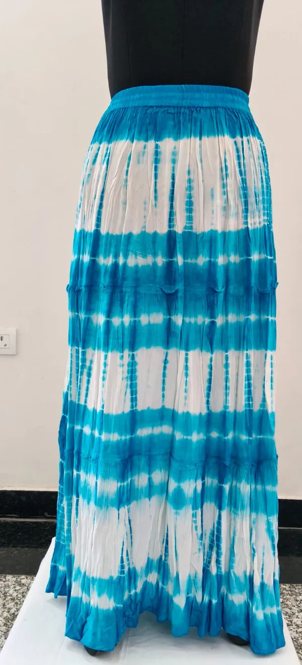 Blue_And_White_Fine_Viscose_Premium_Tier_Skirt_For_Women