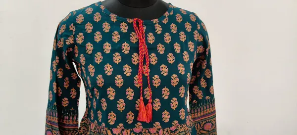 Teal_Gold_Fine_Viscose_Premium_Top_And_Skirt_Set_For_Women