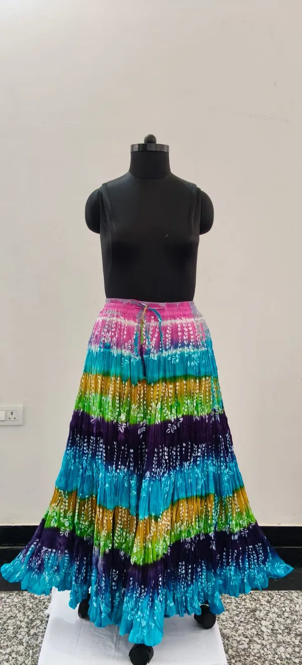 Turquoise_Blue_Fine_Cotton_Voile_Khadi_Premium_Skirt_For_Women