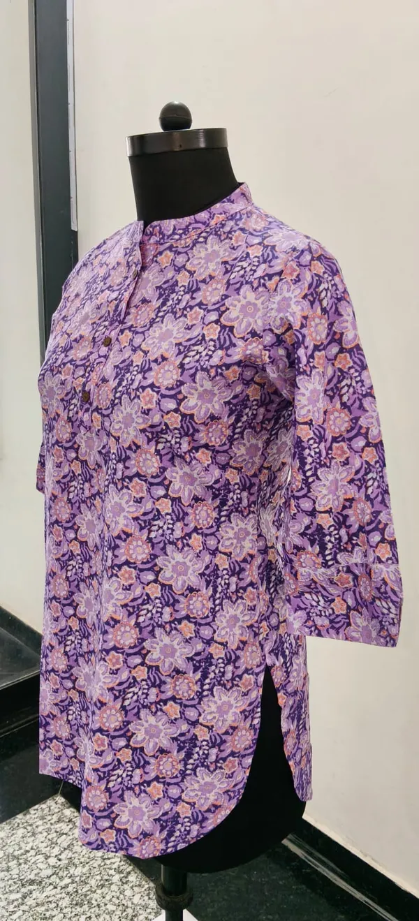 Purple_Printed_Pure_Cotton_Premium_Short_Top_For_Women