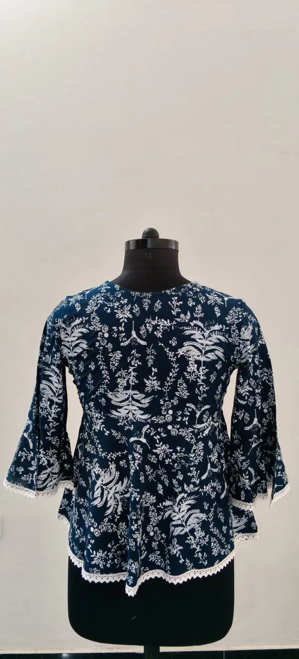 Navy_Blue_Fine_Viscose_Self_Weave_Khadi_Premium_Top_For_Women