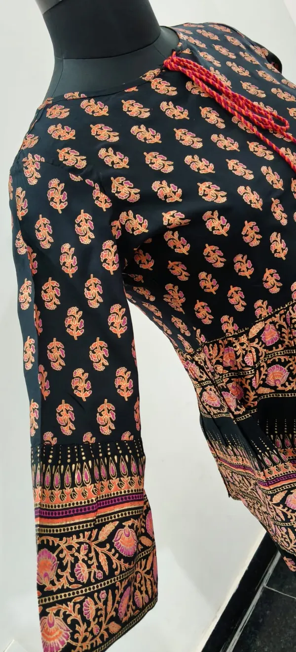Black_And_Pink_Fine_Viscose_Premium_Top_And_Skirt_Set_For_Women