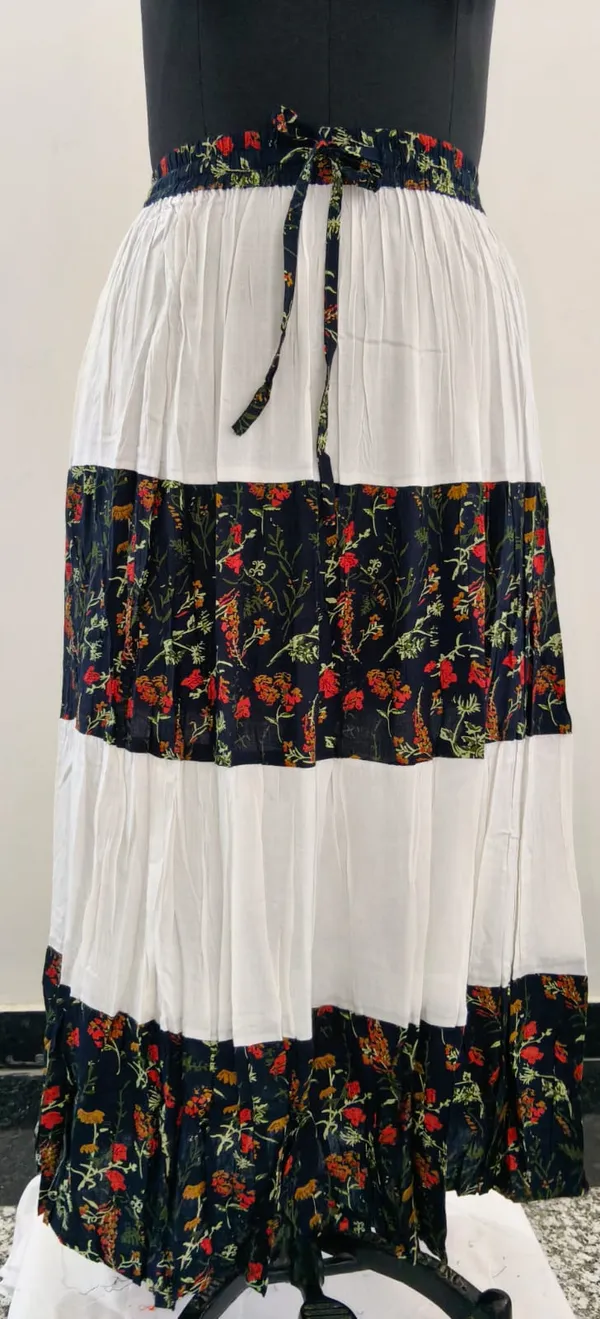 Blue_With_White_Fine_Viscose_Premium_Skirt_For_Women