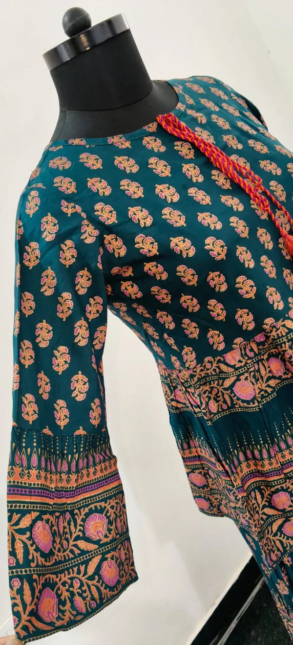 Teal_Gold_Fine_Viscose_Premium_Top_And_Skirt_Set_For_Women