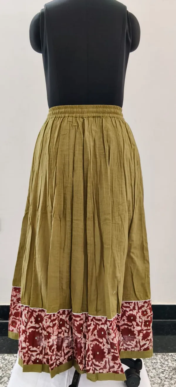 Mehendi_Green_Cotton_Fabric_Premium_Skirt_For_Women