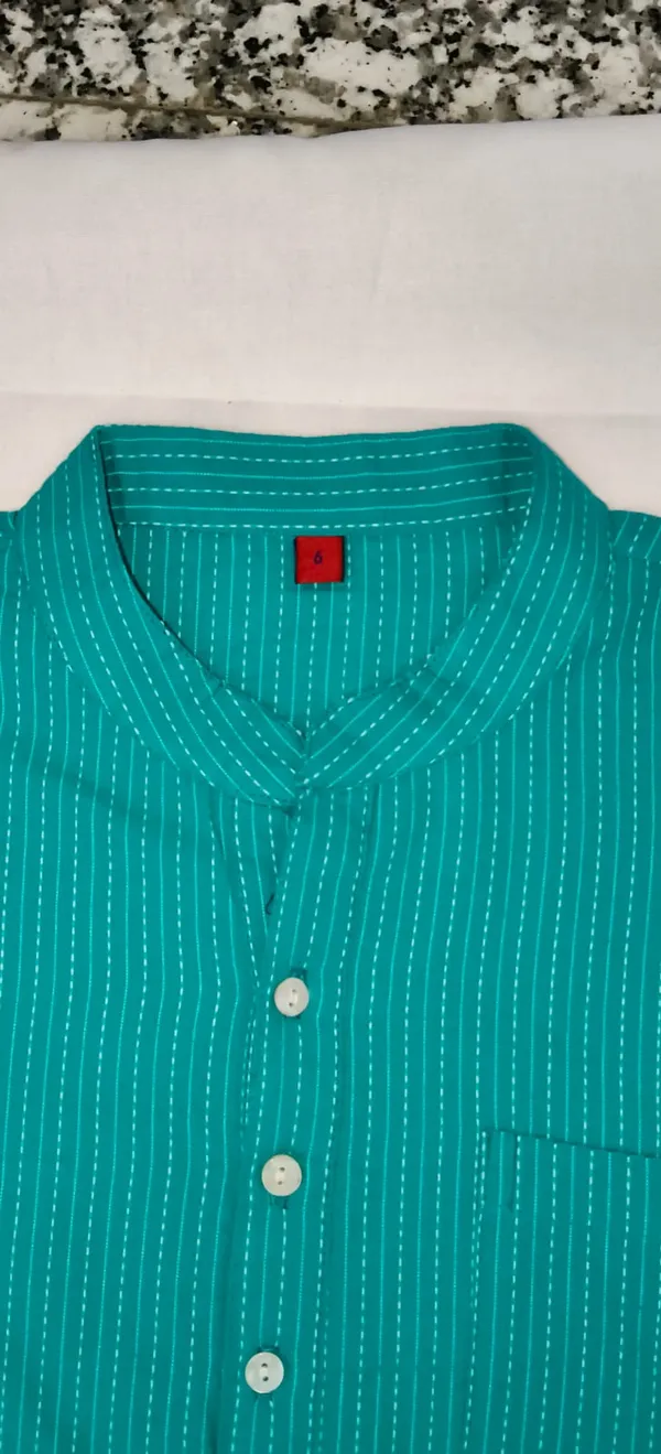 Teal_Green_Pure_Cotton_Premium_Kurta_For_Kids