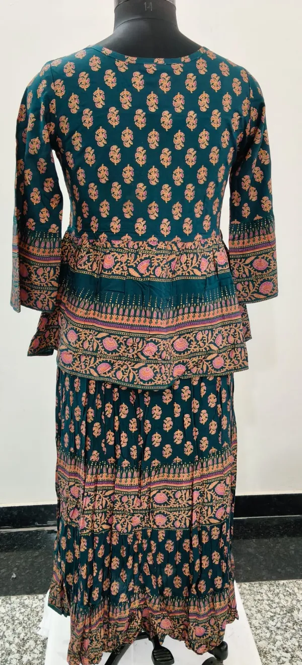 Teal_Gold_Fine_Viscose_Premium_Top_And_Skirt_Set_For_Women