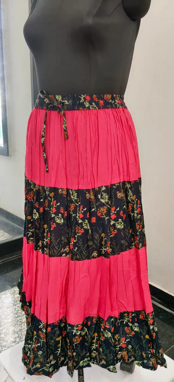 Blue_With_Gajari_Fine_Viscose_Premium_Skirt_For_Women