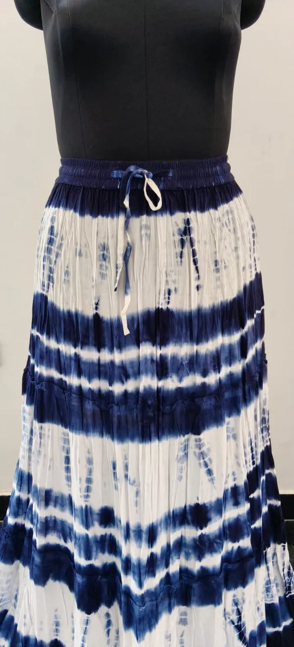 Navy_Blue_And_White_Fine_Viscose_Premium_Tier_Skirt_For_Women