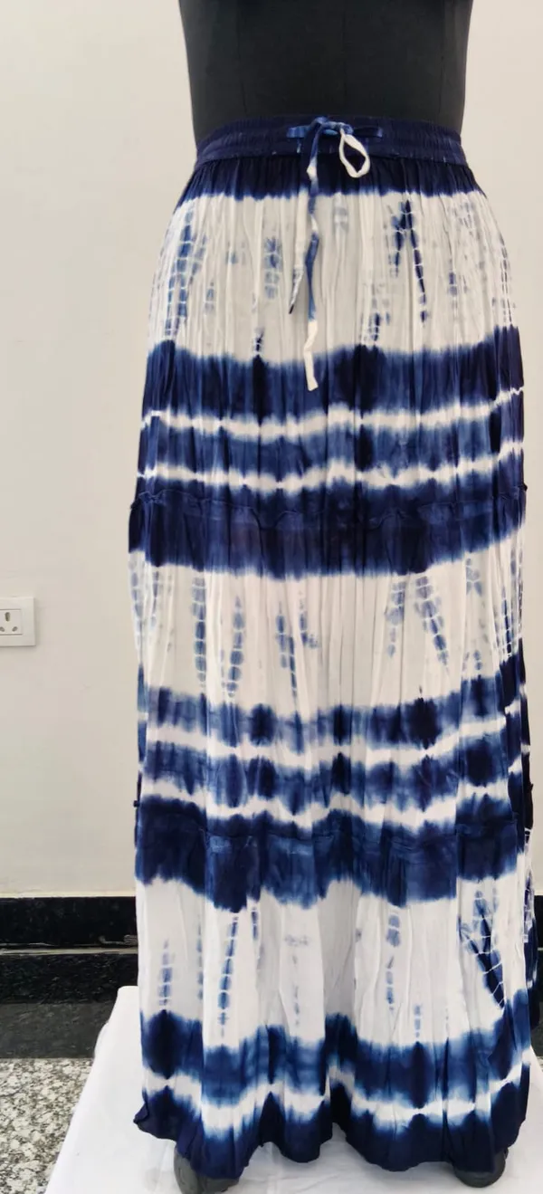 Navy_Blue_And_White_Fine_Viscose_Premium_Tier_Skirt_For_Women