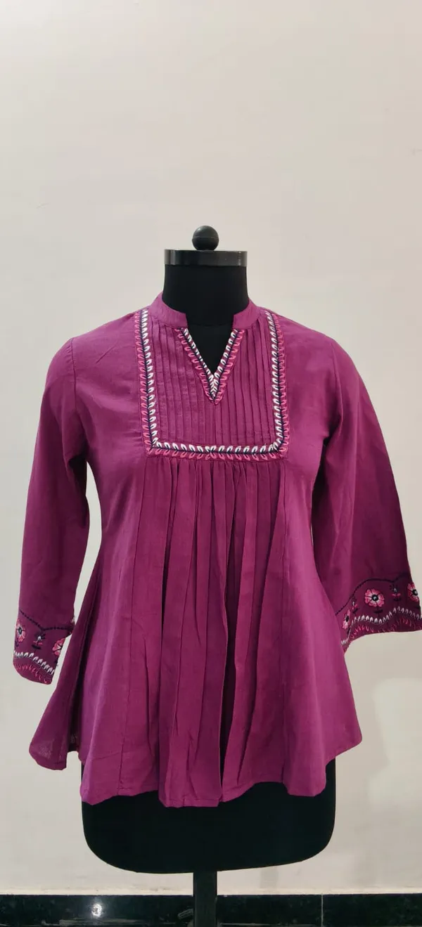 Purple_Fine_Cotton_Flax_Premium_Top_For_Women