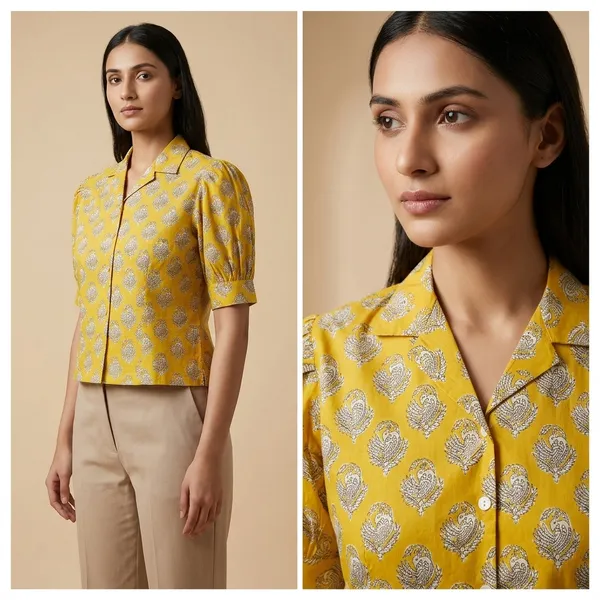 Yellow_Pure_Cotton_Premium_Crop_Top_For_Women