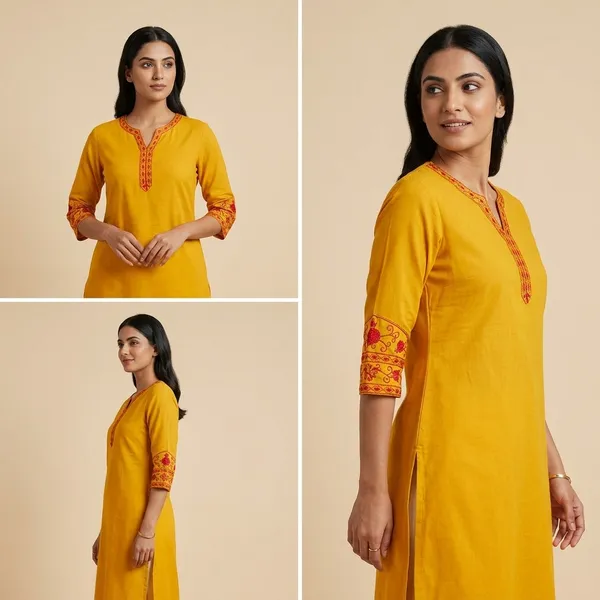 Yellow_Cotton_Flex_Premium_Top_For_Women