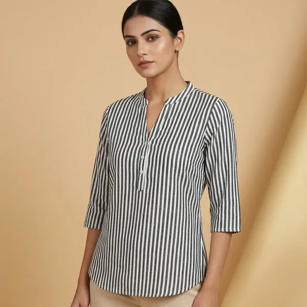 Black_And_White_South_Cotton_Premium_Top_For_Women