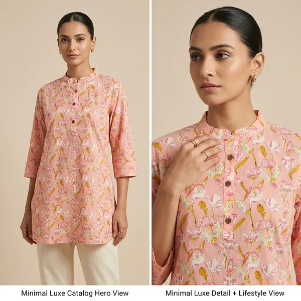 Peach_Printed_Pure_Cotton_Premium_Short_Top_For_Women