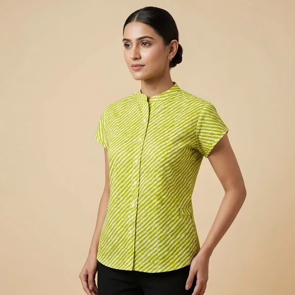 Lime_Green_Pure_Cotton_Premium_Top_For_Women