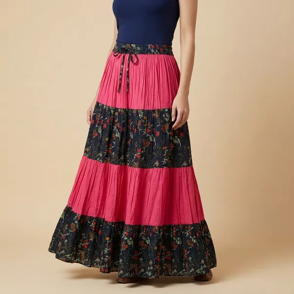 Blue_With_Gajari_Fine_Viscose_Premium_Skirt_For_Women