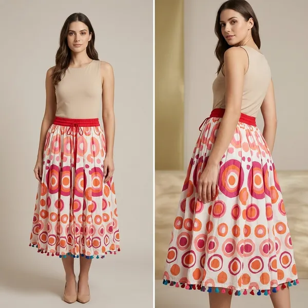 Pink_Fine_Cotton_Shitting_Premium_Skirt_For_Women