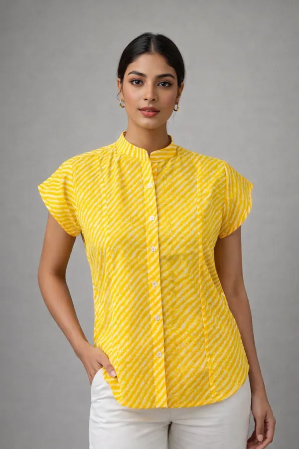 Yellow_Pure_Cotton_Premium_Top_For_Women