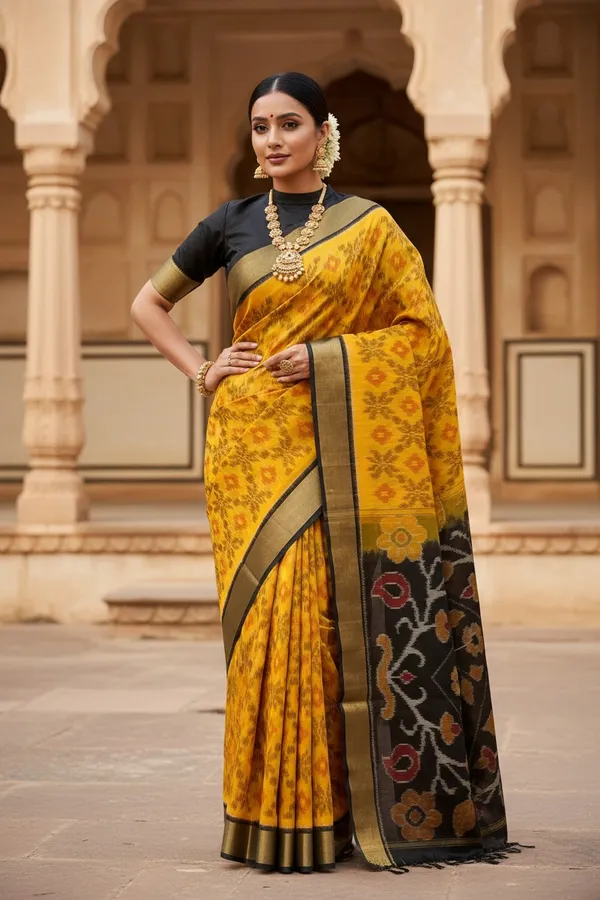 Traditional_Pochampalli_Ikkat_Designer_Print_Dolla_Silk_Saree