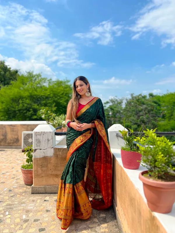 Aura_Pure_Mercerised_Cotton_Silk_Saree_with_Sequence_Work_&_Contrast_Border_|_Elegant_Ethnic_Wear