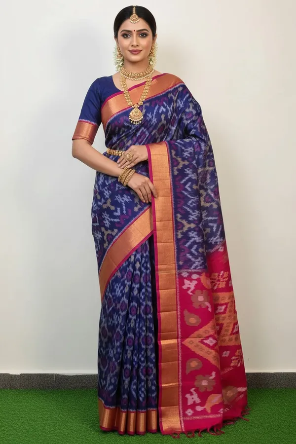 Traditional_Pochampalli_Ikkat_Designer_Print_Dolla_Silk_Saree