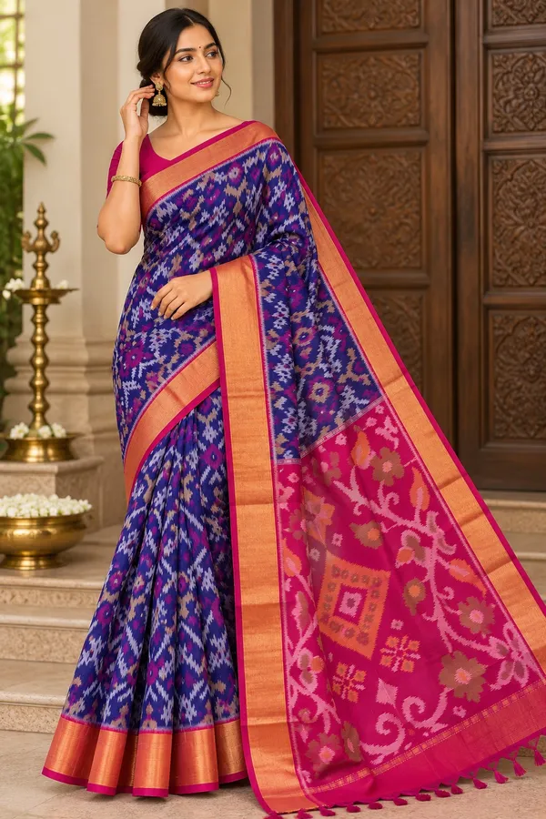 Traditional_Pochampalli_Ikkat_Designer_Print_Dolla_Silk_Saree