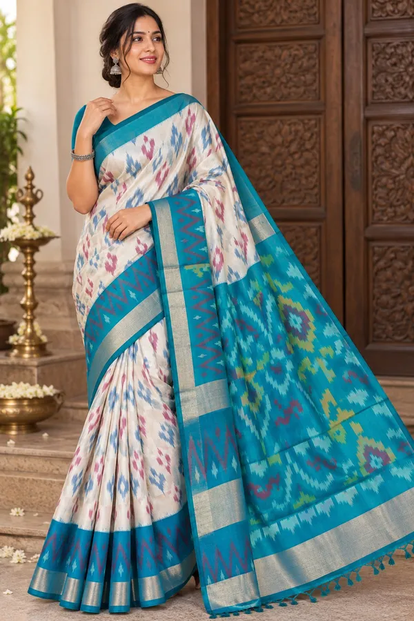 Traditional_Pochampalli_Ikkat_Designer_Print_Dolla_Silk_Saree