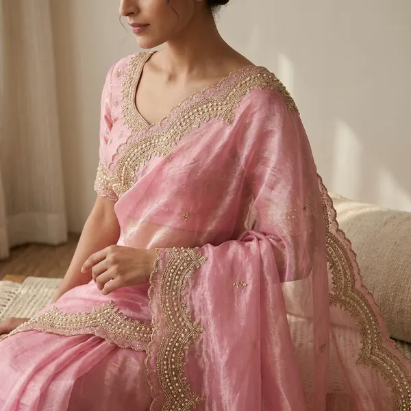 Women_Pink_Organza_Saree_With_Heavy_Embellished_Border_And_Blouse_Piece