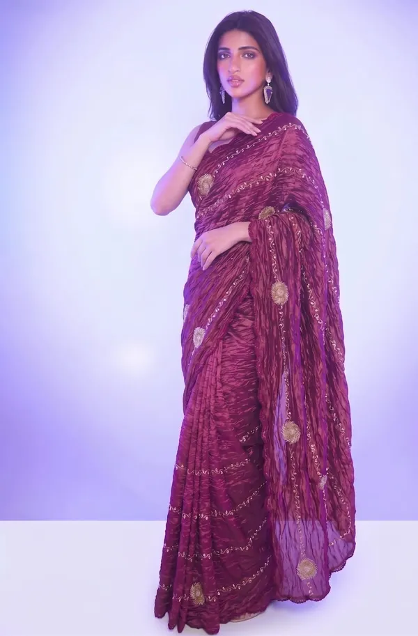 Purple_Georgette_Saree_With_Heavy_Sequin_And_Gota_Patti_Embroidery