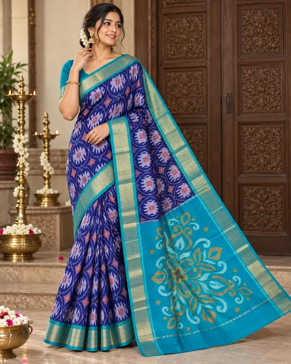 Traditional_Pochampalli_Ikkat_Designer_Print_Dolla_Silk_Saree