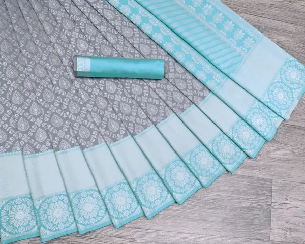Designer_Grey_And_Blue_Dual_Tone_Saree_With_Heavy_Embellished_Blouse