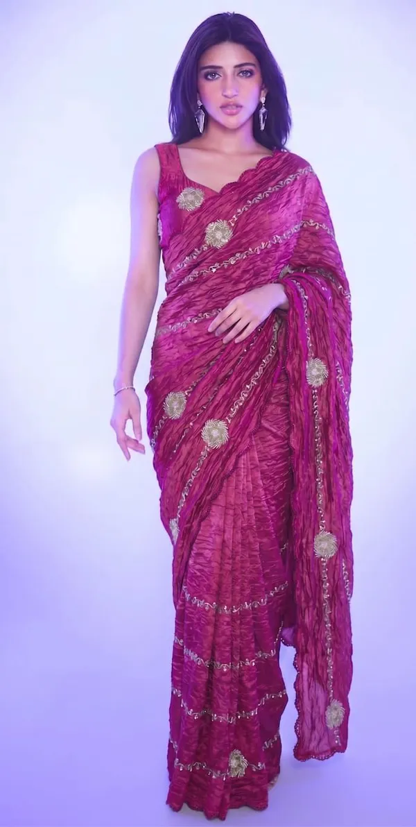 Purple_Georgette_Saree_With_Heavy_Sequin_And_Gota_Patti_Embroidery