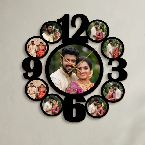 Personalized_Big_Numeric_Multi_Photo_Wooden_Wall_Clock_9_Pictures
