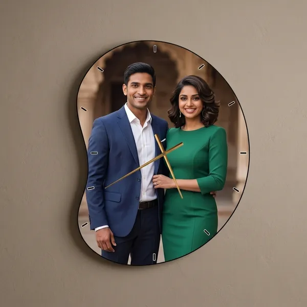 Personalized_Asymmetrical_Pebble_Shaped_Full_Photo_Wall_Clock