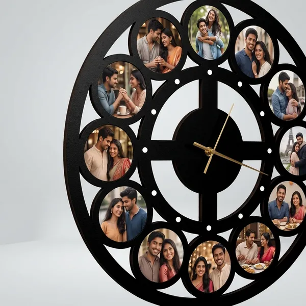 Customized_Wooden_Photo_Wall_Clock_12_Pictures