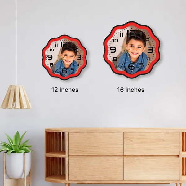 Customized_Scalloped_Edge_Wooden_Photo_Wall_Clock_Single_Picture