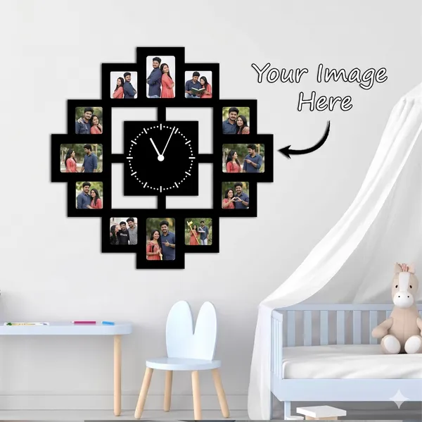 Customized_Square_Geometric_Multi_Photo_Wall_Clock_12_Pictures