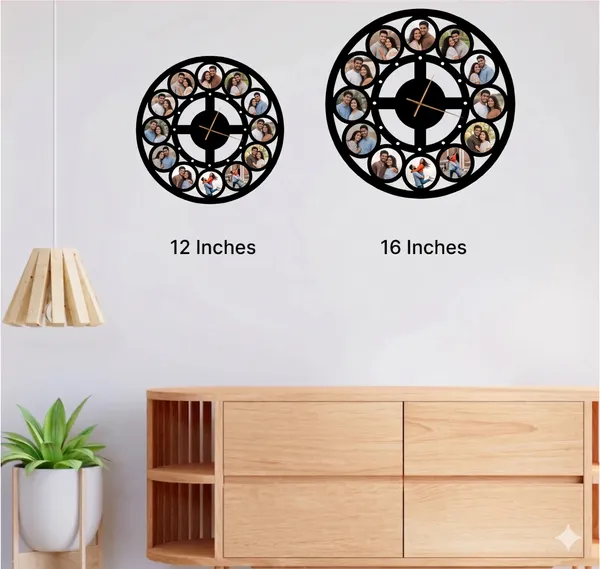 Customized_Wooden_Photo_Wall_Clock_12_Pictures