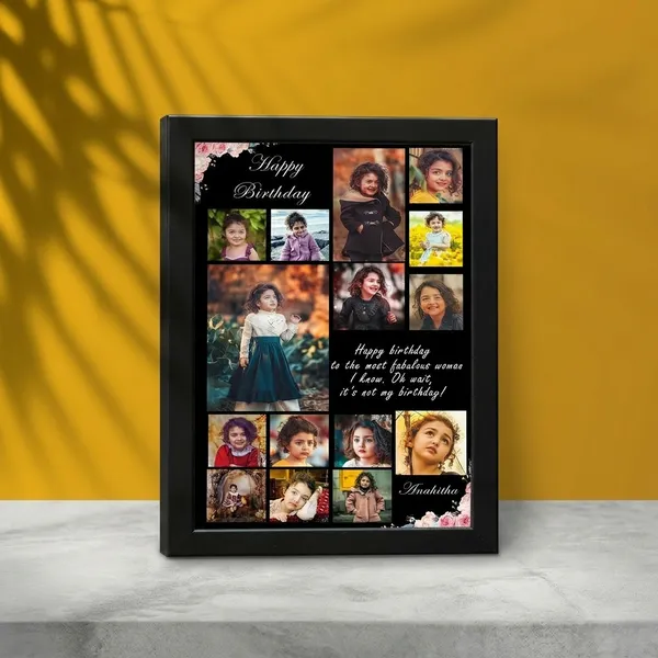 Personalized_14_Photo_Birthday_Collage_Frame_Custom_Name_And_Floral_Design