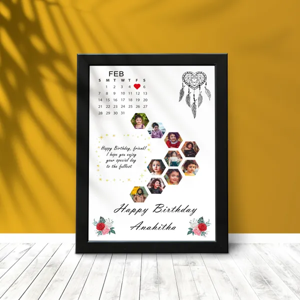 Personalized_Birthday_Calendar_Photo_Frame_Custom_Hexagon_Collage_Gift